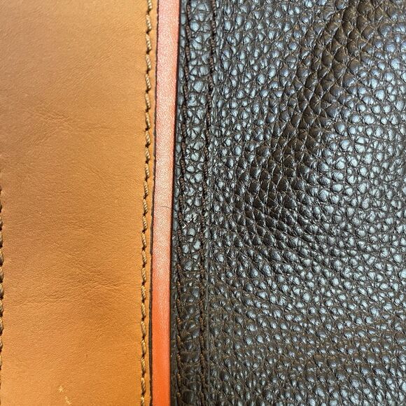 Burberry Calf Leather Dark Brown Wristlet Zip Unisex Handbag Clutch Pouch Bag - Picture 12 of 16